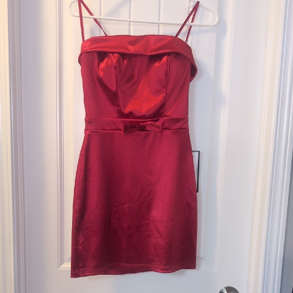 Macy's Red Satin Mini Dress